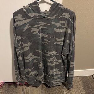 BKE Gray Camouflage Hooded Sweatshirt